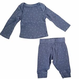 Cloud Island Ribbed Blue Pajama Set
